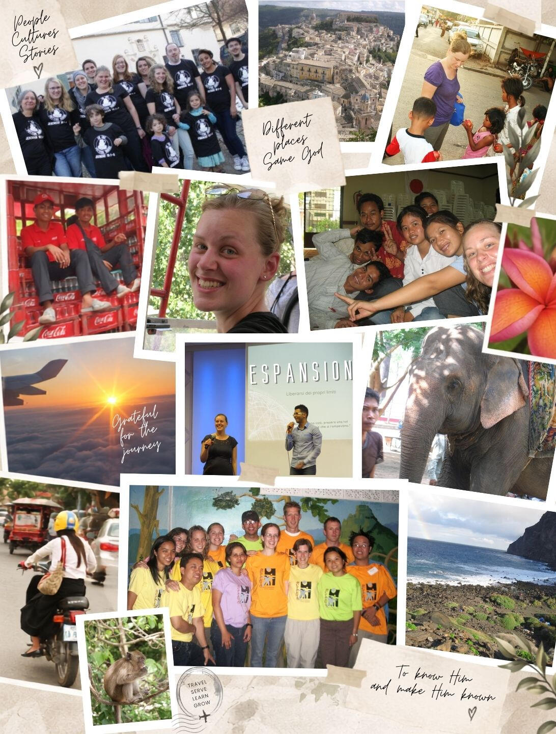 Missions Collage Collage of pictures taken on Rebecca's various missionary journeys.